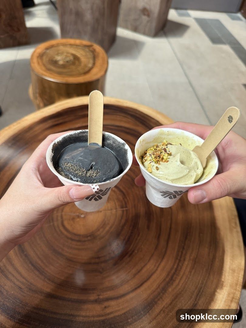 Two cups of ice cream