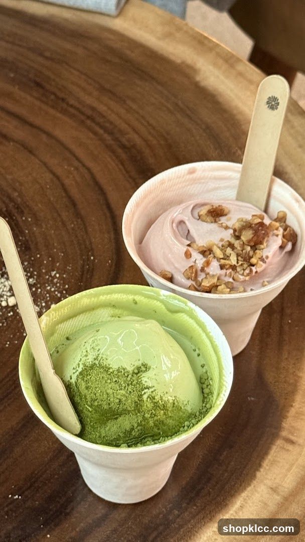 Two cups of soft serve ice cream