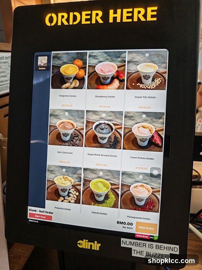 Gelato Menu
