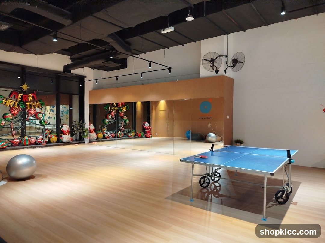 Indoor Recreation Space with Christmas Decorations