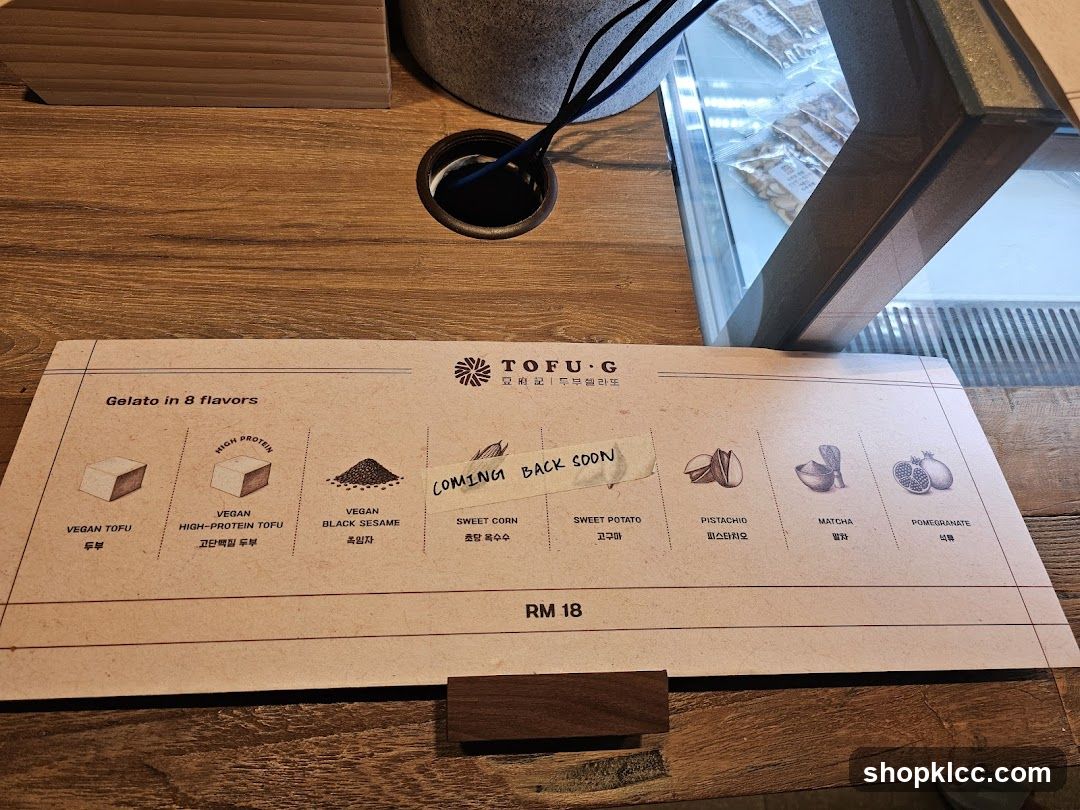 Gelato Menu