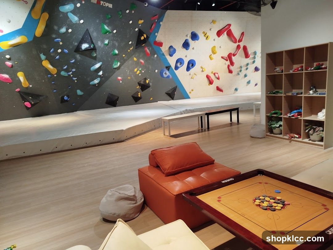 Indoor Climbing Gym with Seating Area