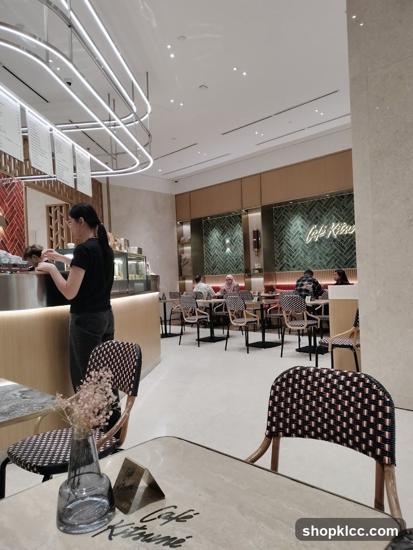 Cafe Interior with Patrons and Staff
