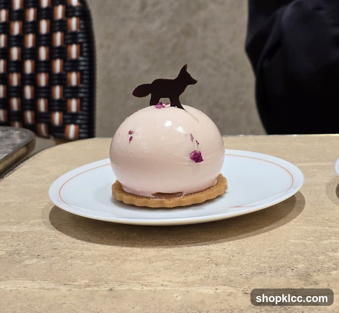 Pink Mousse Dessert with Fox Decoration