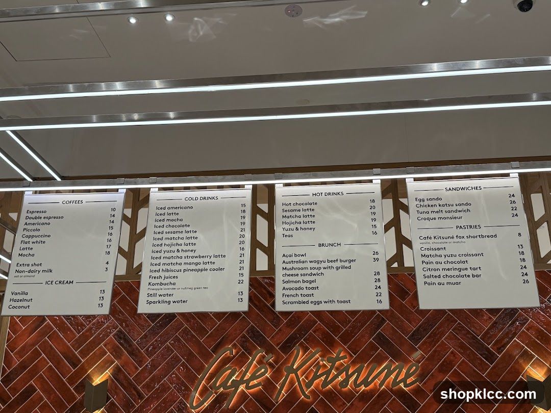 Cafe Kitsune Menu