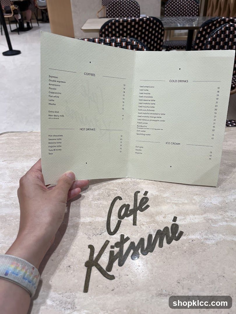 Cafe Kitsune Menu