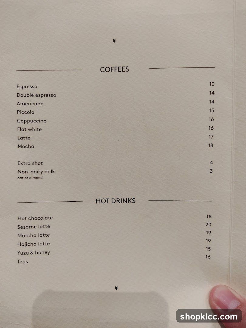 Coffees and Hot Drinks
