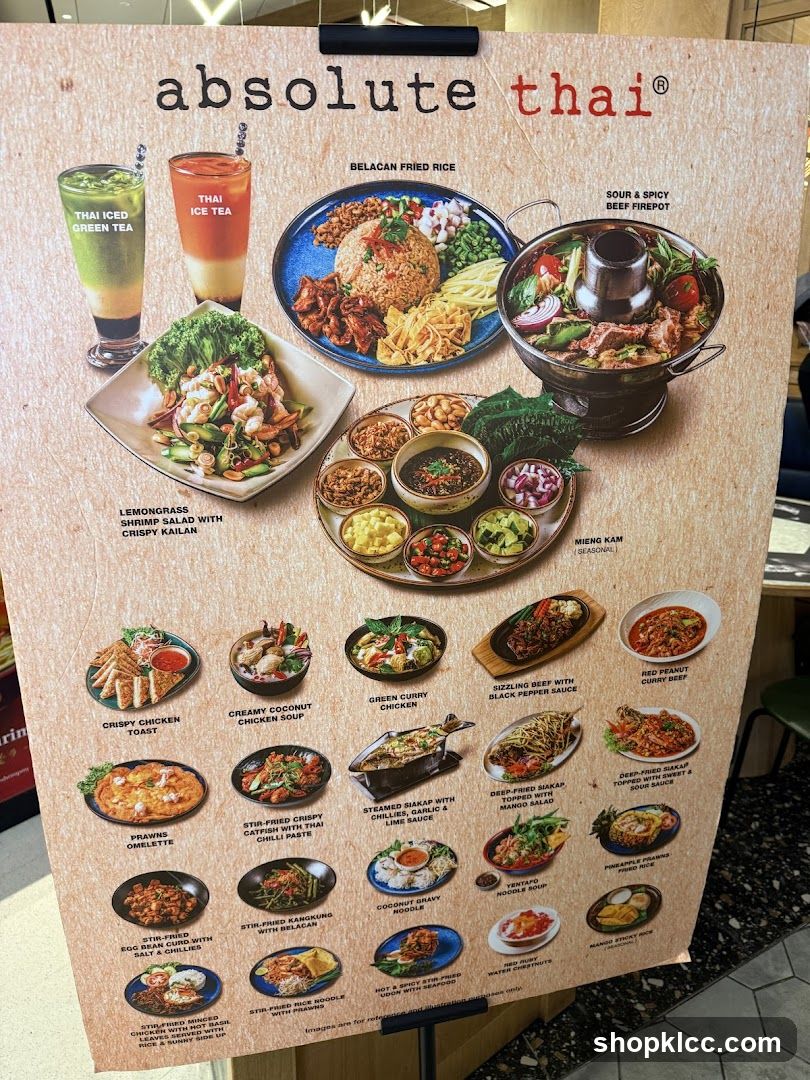 Absolute Thai Menu