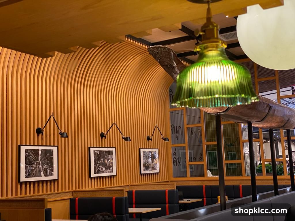Restaurant Interior with Wooden Walls and Seating