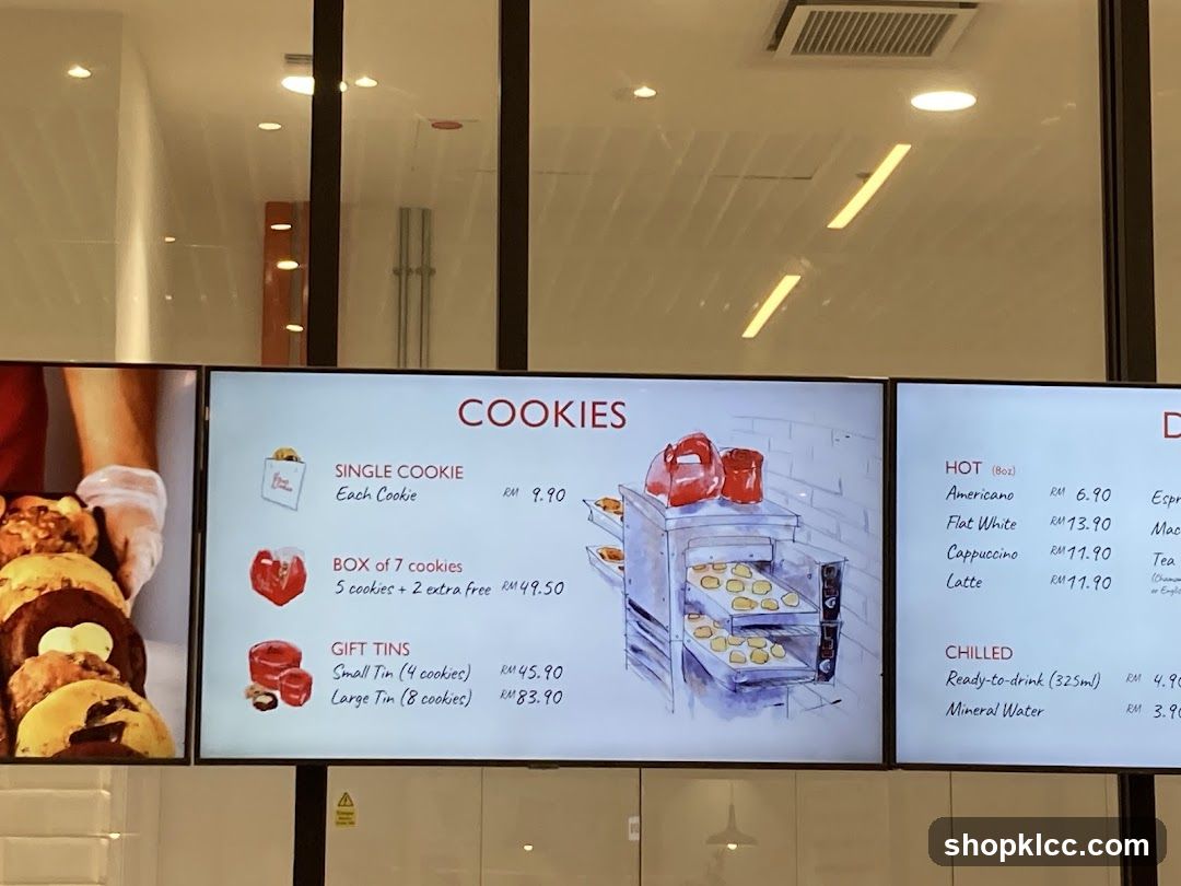Cookies and Drinks Menu