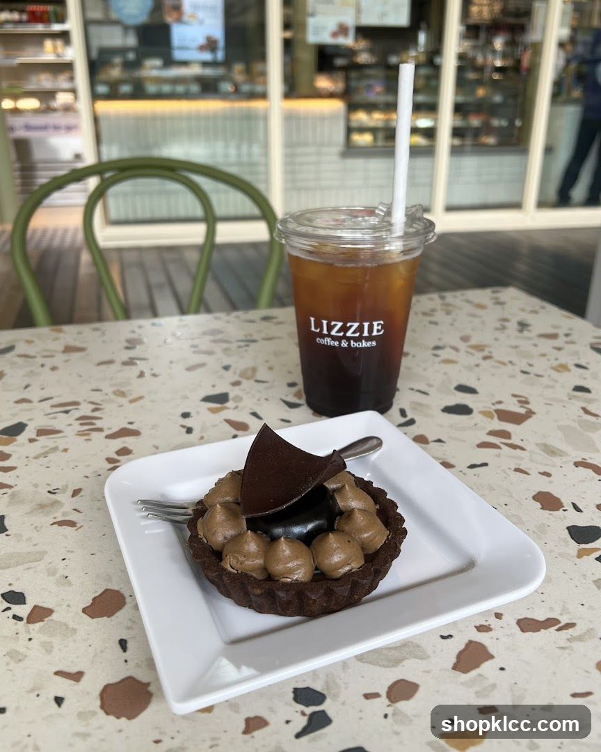 Chocolate Tart and Iced Coffee