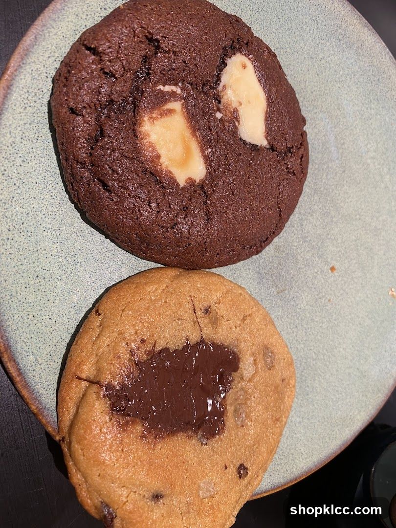 Two cookies on a plate