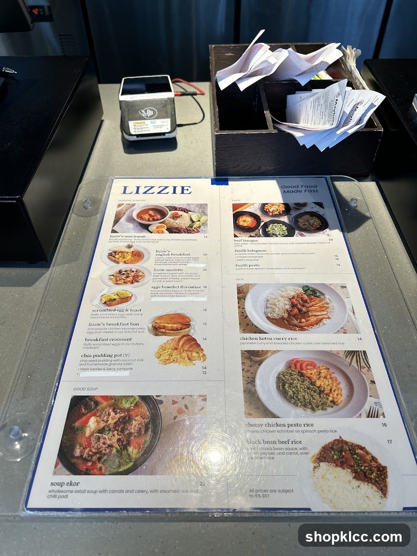 LIZZIE Menu