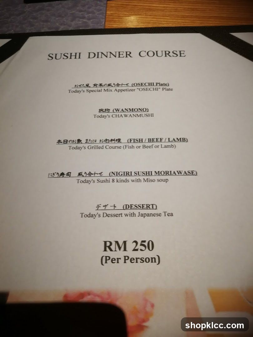 SUSHI DINNER COURSE