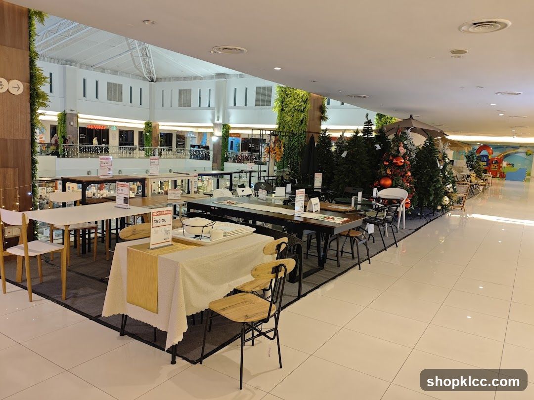 Furniture and Christmas Decorations Display