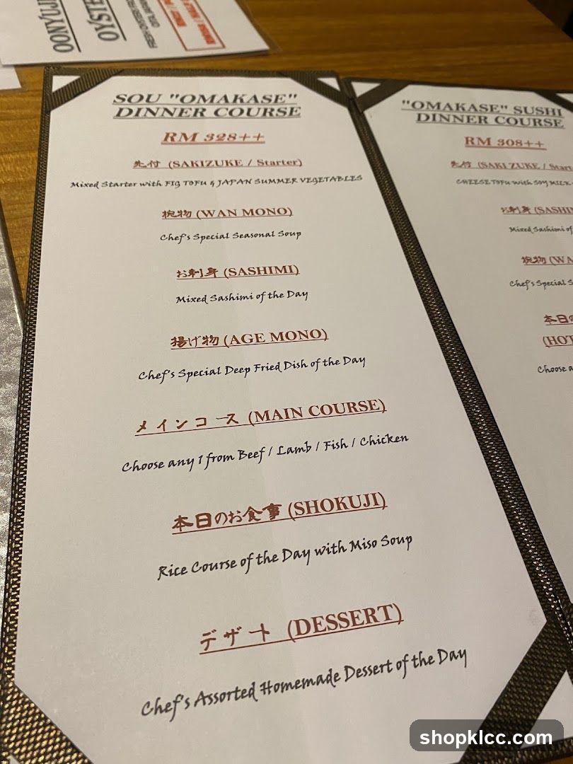 Omakase Dinner Course