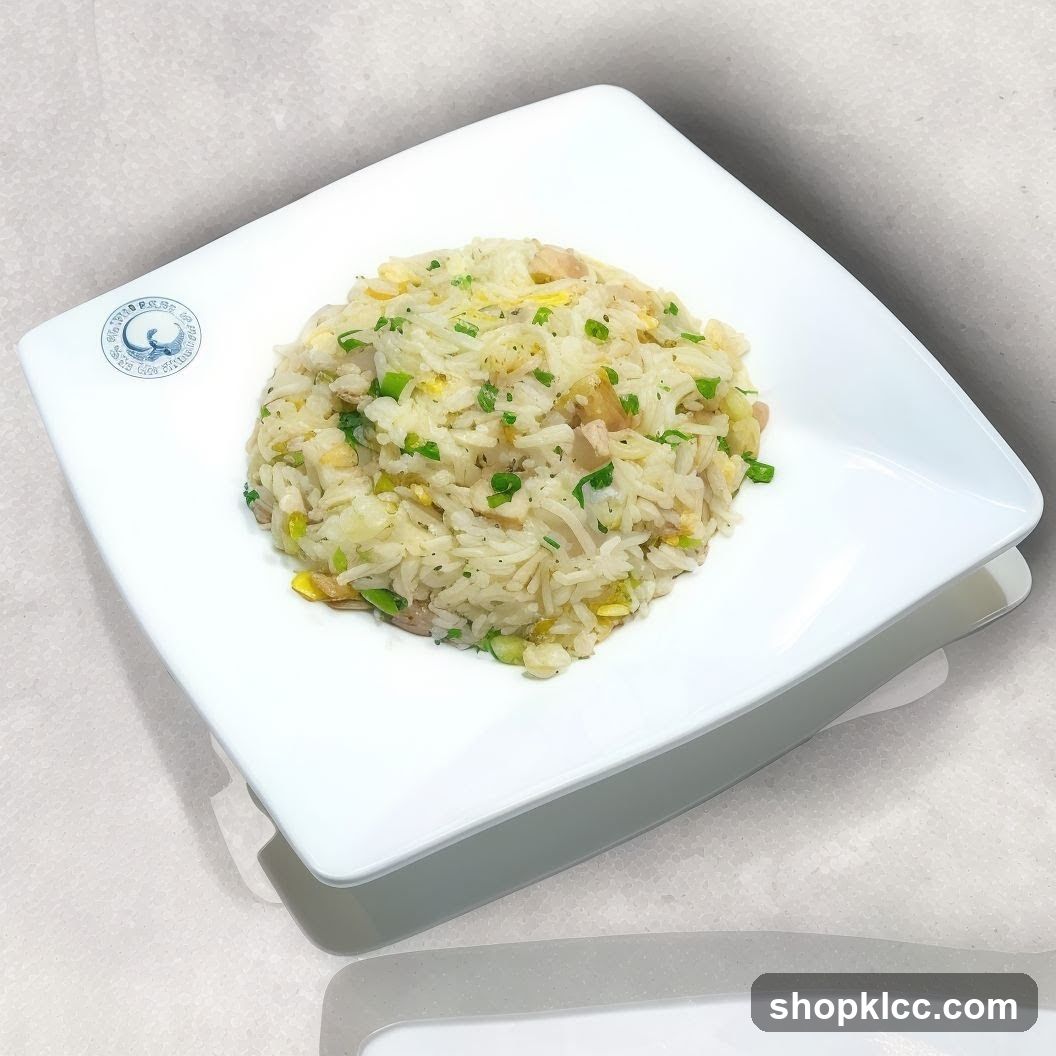 Fried Rice on Square Plate
