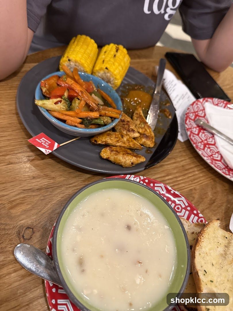 Meal with Soup and Chicken