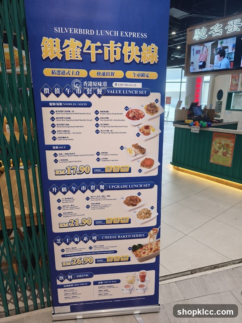 Silverbird Lunch Express Menu Board