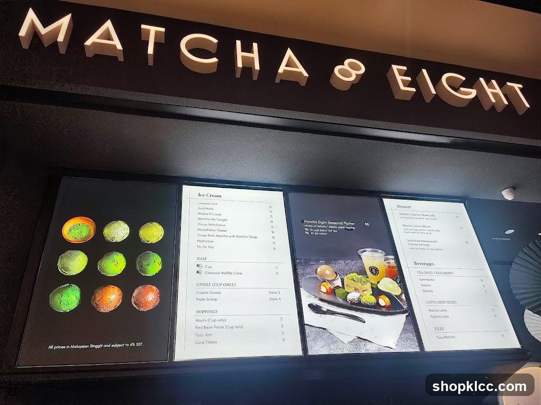 Matcha & Eight Menu
