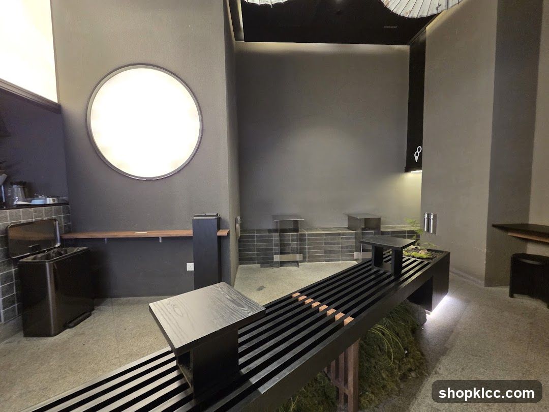 Modern Interior with Circular Light Fixture