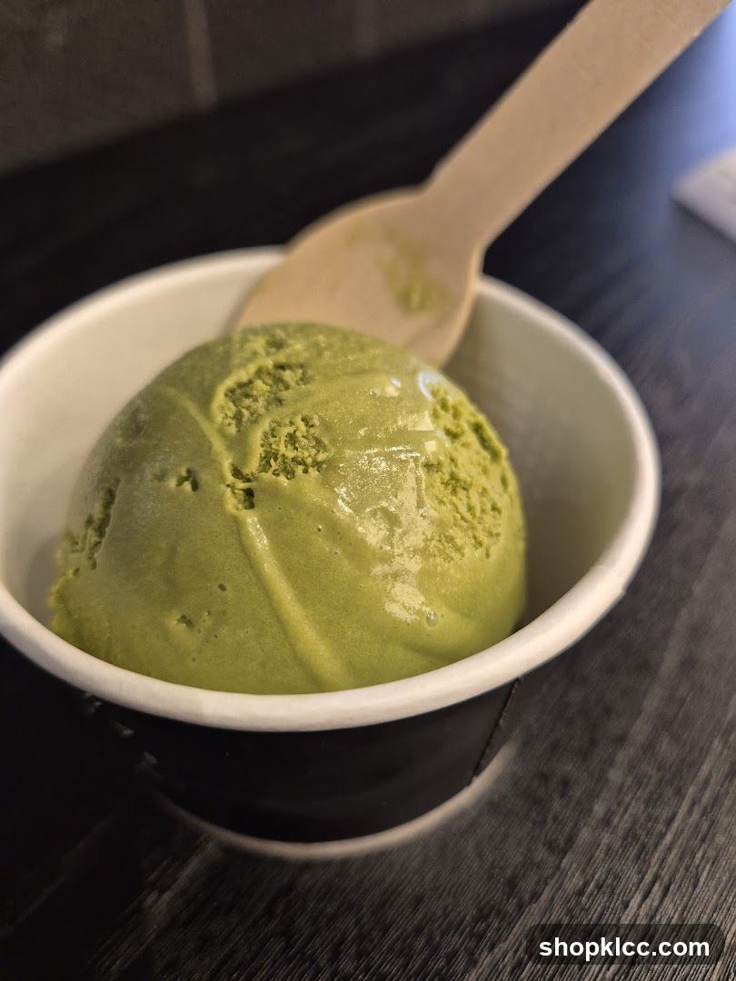 Green Ice Cream in a Cup