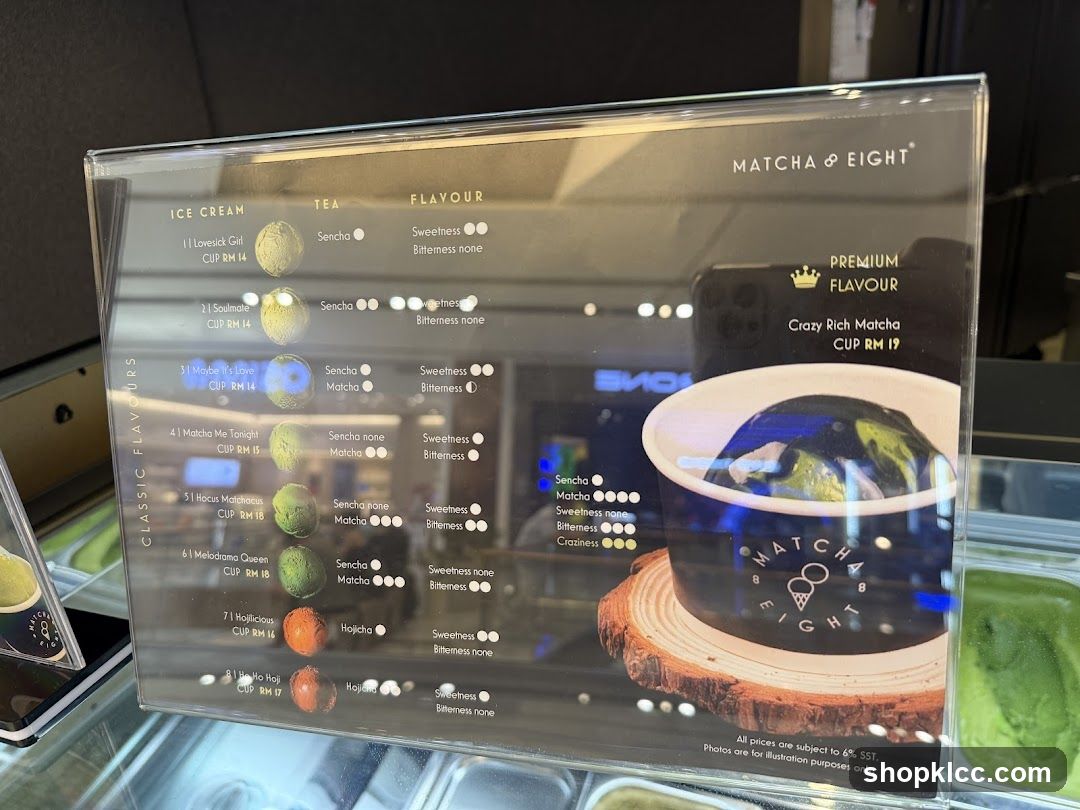 Matcha & Eight Menu