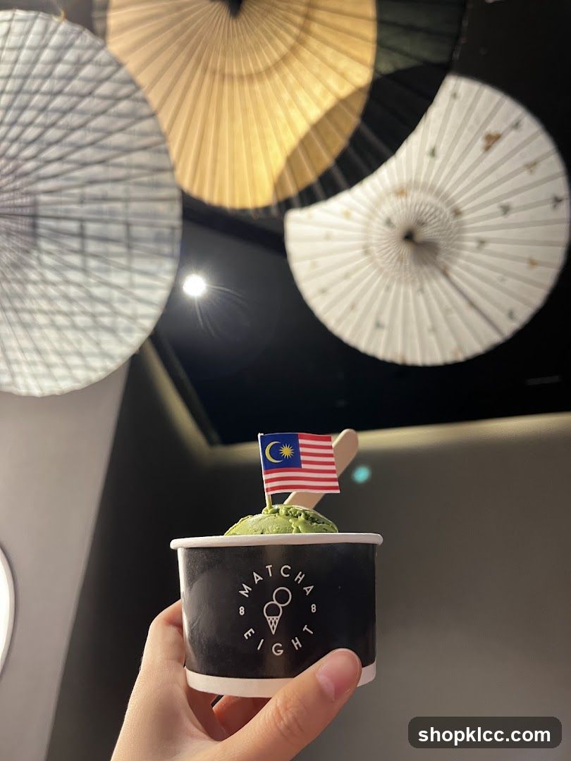 Matcha Ice Cream with Malaysian Flag
