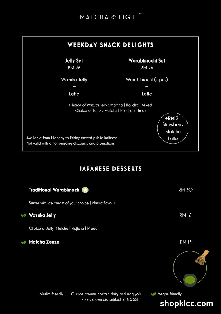 Matcha & Eight Menu