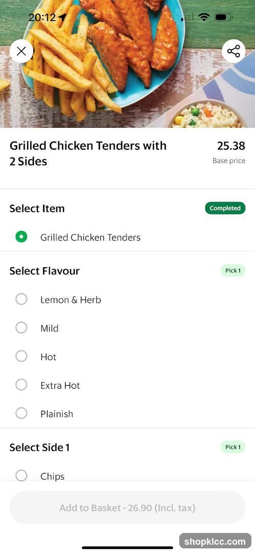 Grilled Chicken Tenders with 2 Sides