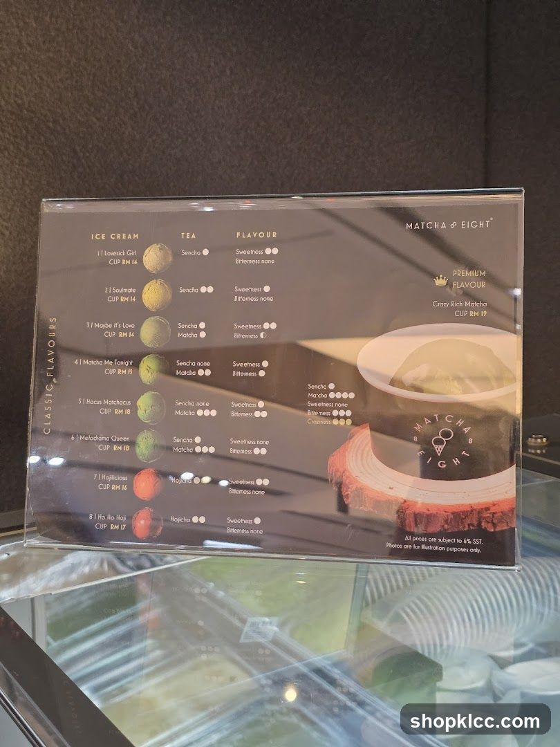 Matcha & Eight Menu