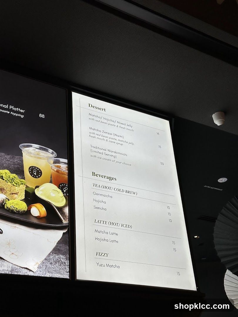 Dessert and Beverages Menu