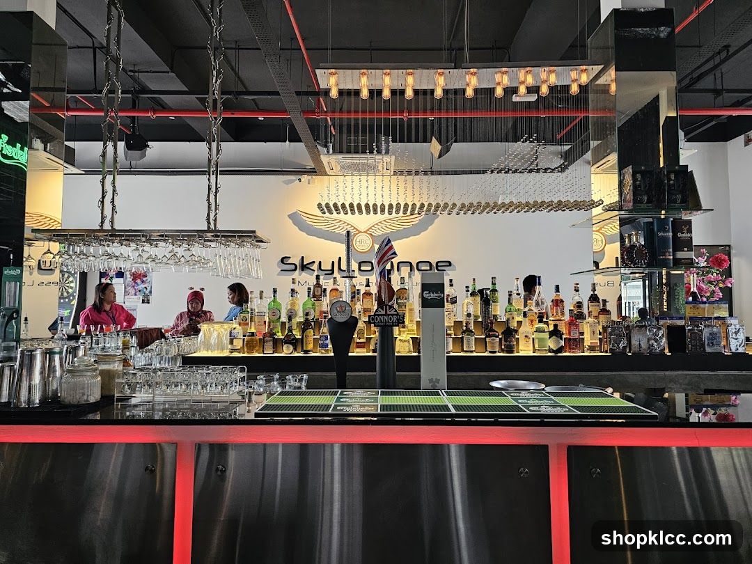 Bar Interior with Bottles and People