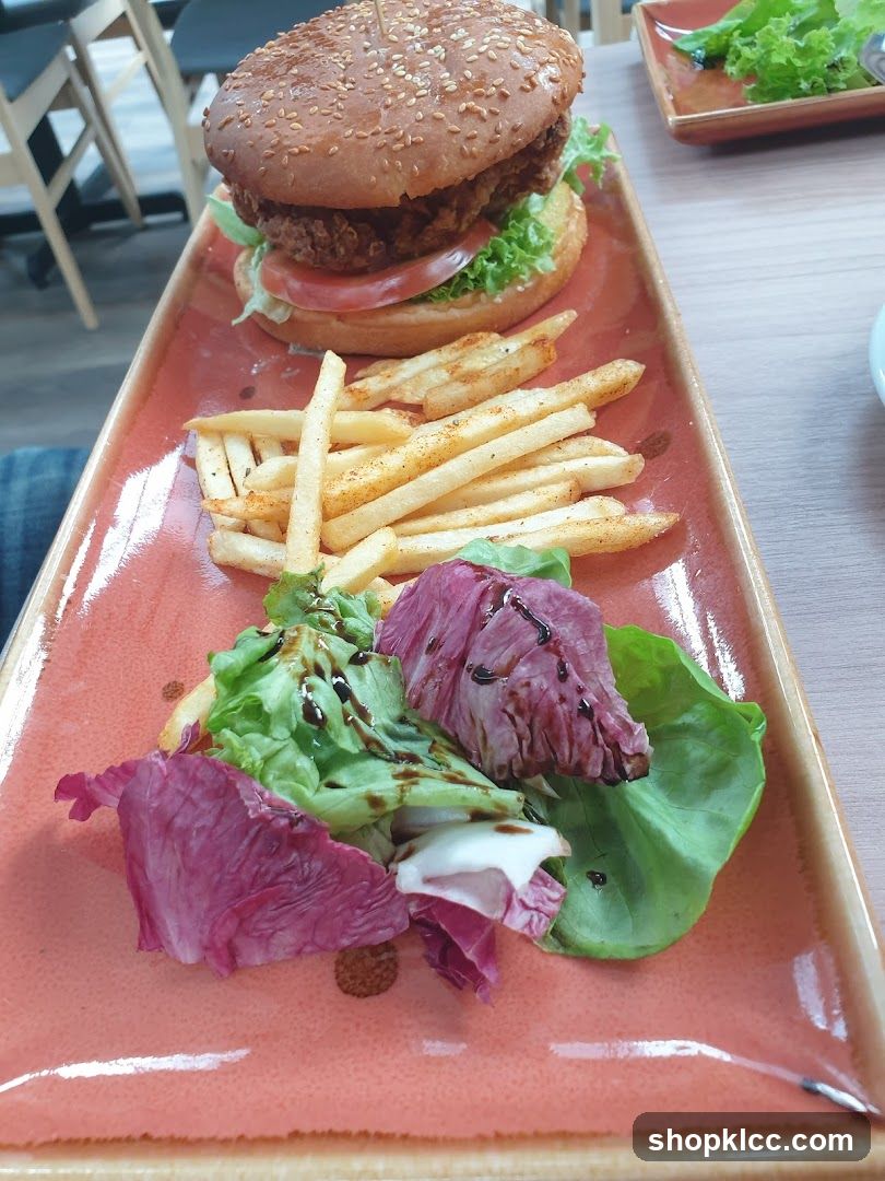 Burger with Fries and Salad