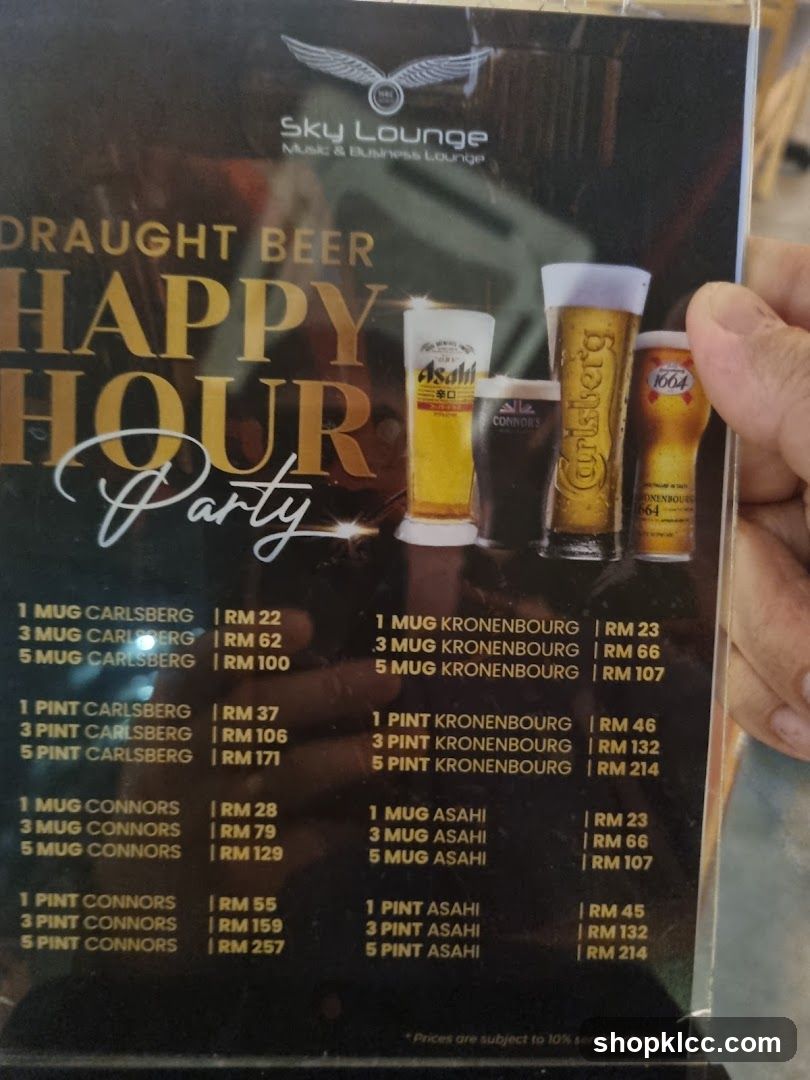 Sky Lounge Draught Beer Happy Hour Party