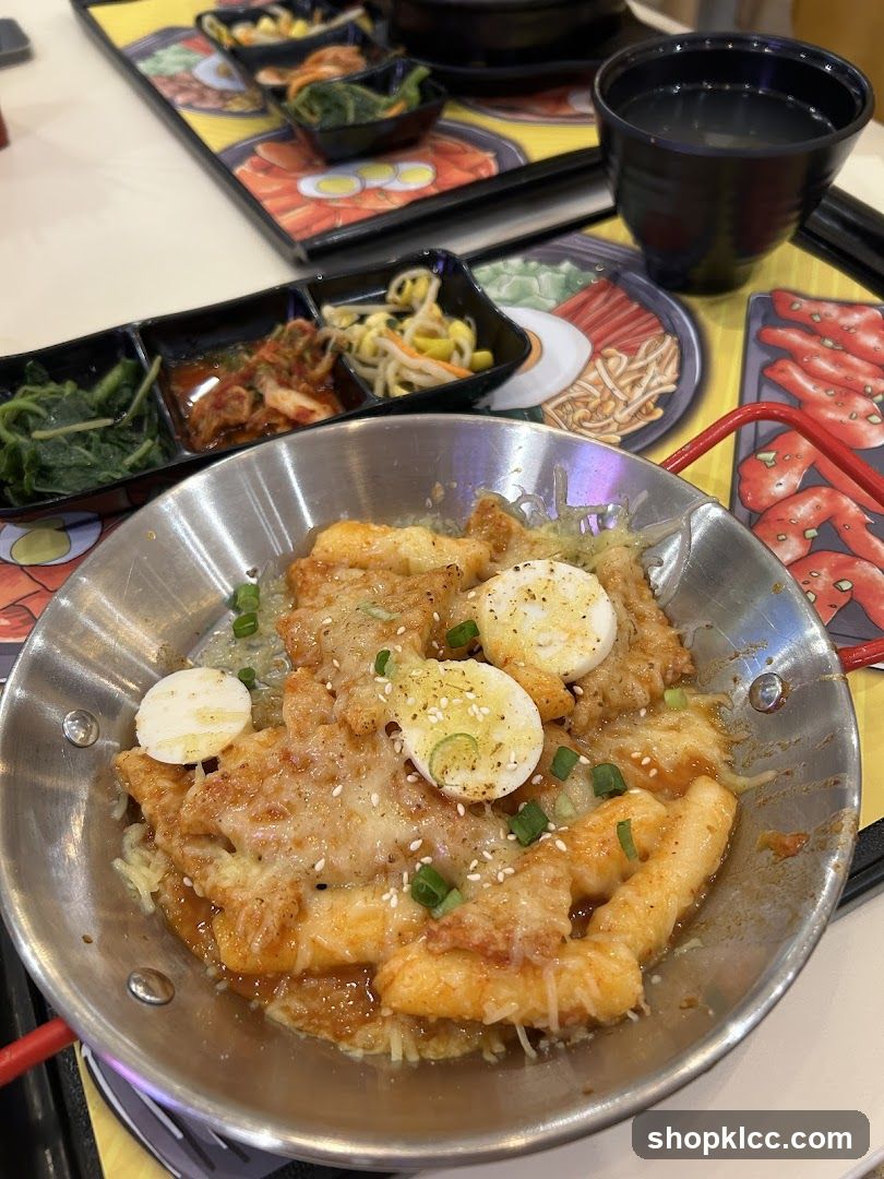Korean Rice Cakes with Cheese and Hard-Boiled Eggs