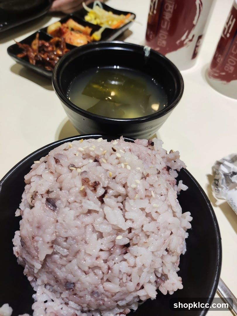 Korean Meal with Rice and Side Dishes