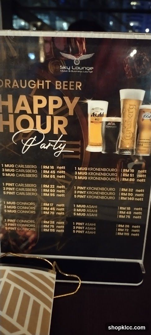 Sky Lounge Draught Beer Happy Hour Party