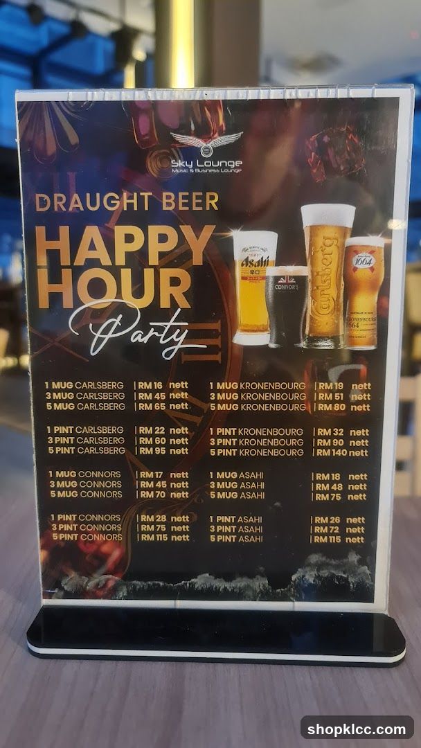 Sky Lounge Draught Beer Happy Hour Party