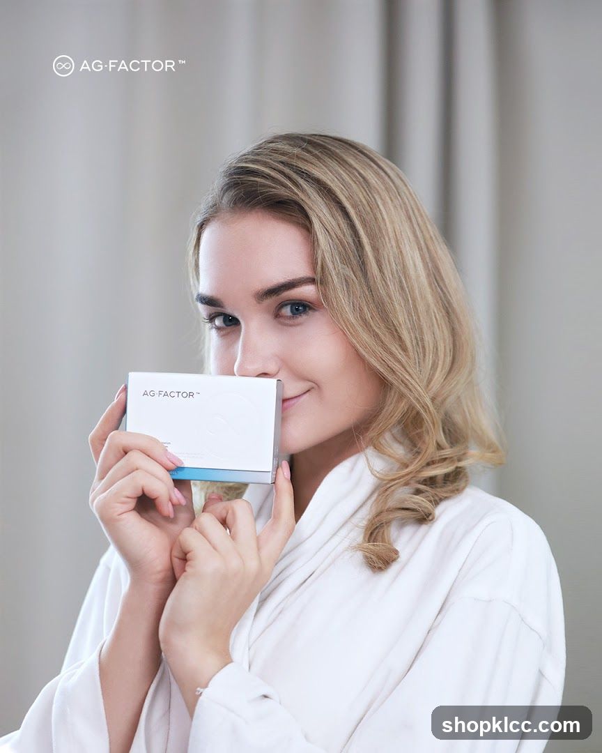 Woman holding AG-FACTOR box