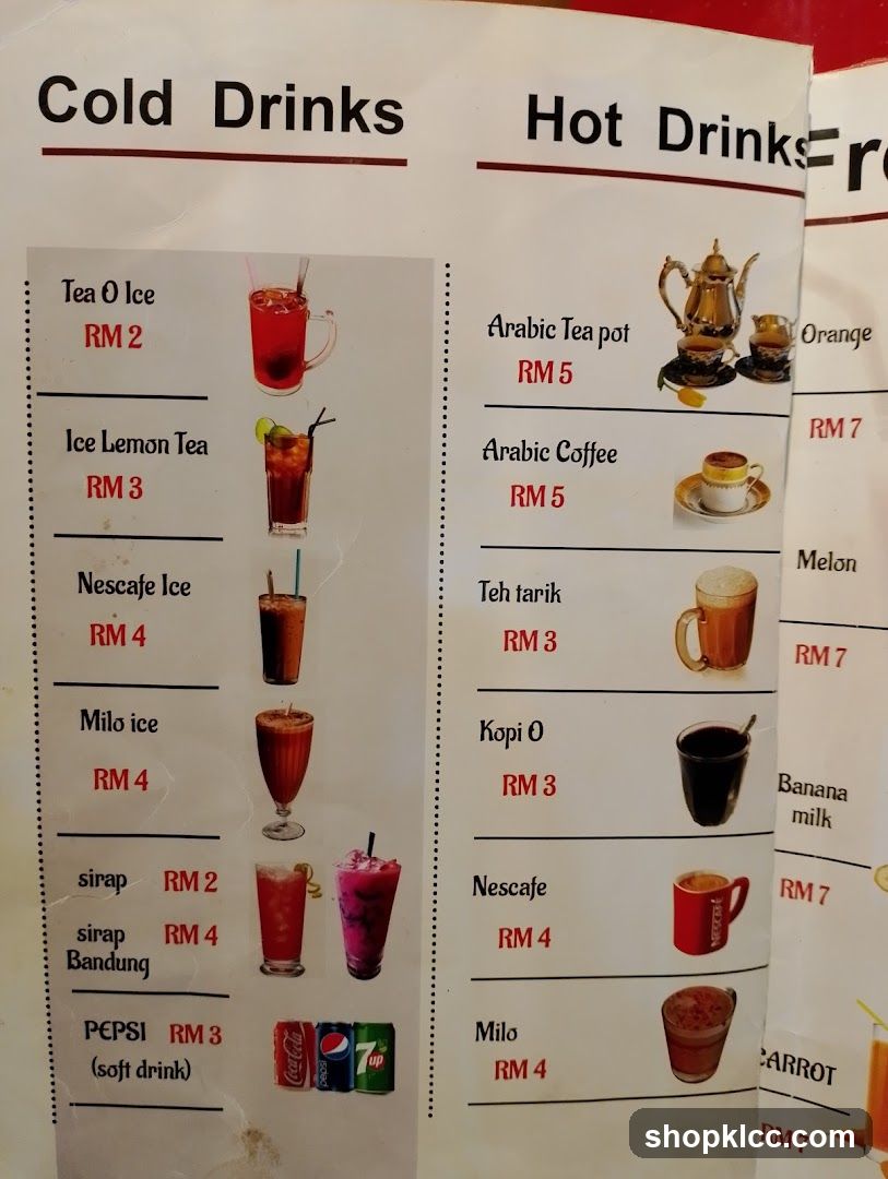 Drinks Menu