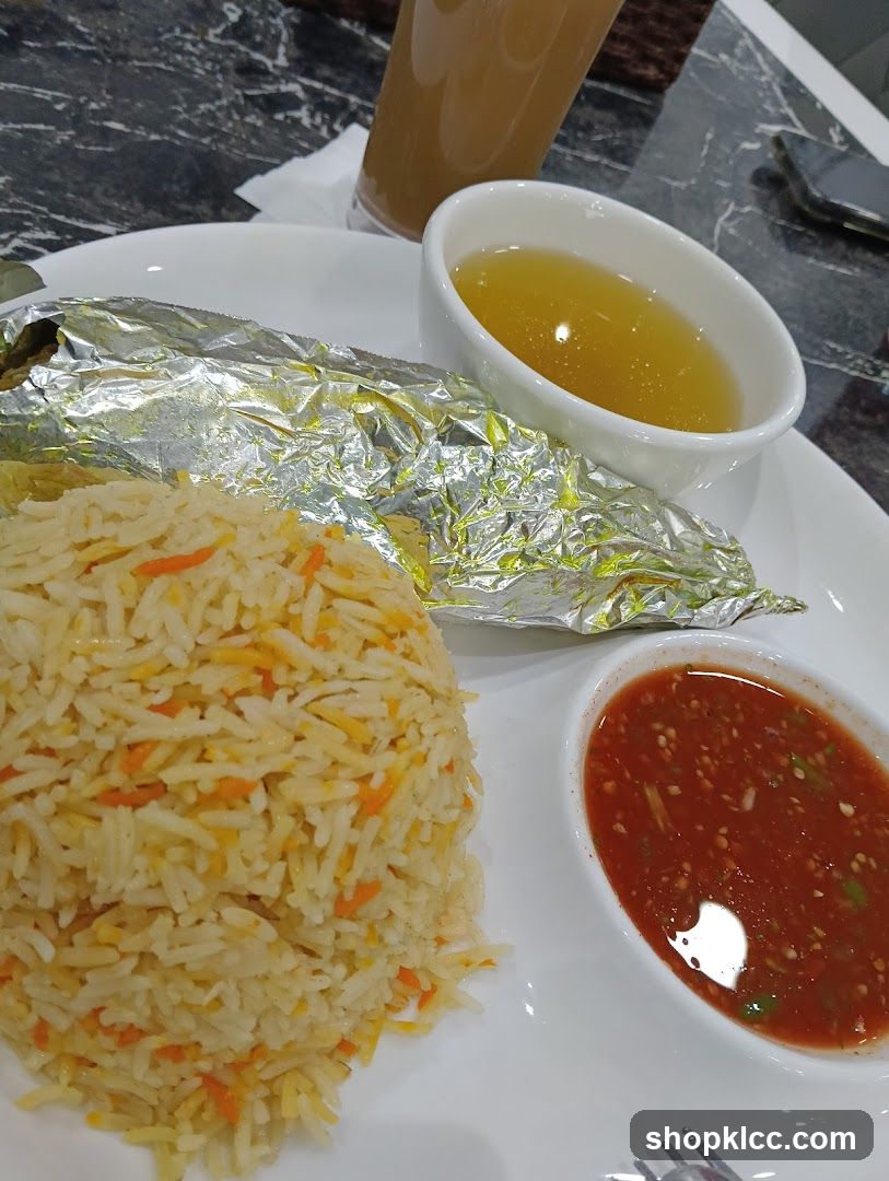 Meal with Rice and Sauce