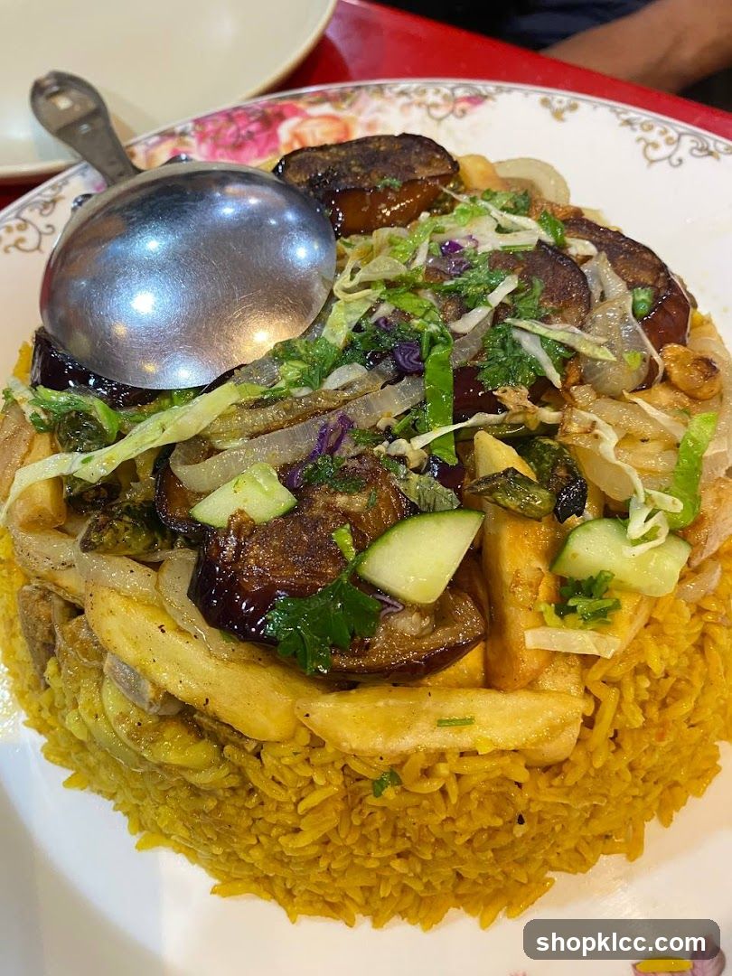Rice dish with vegetables and meat