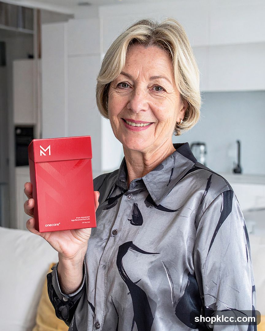 Woman holding a box of supplements