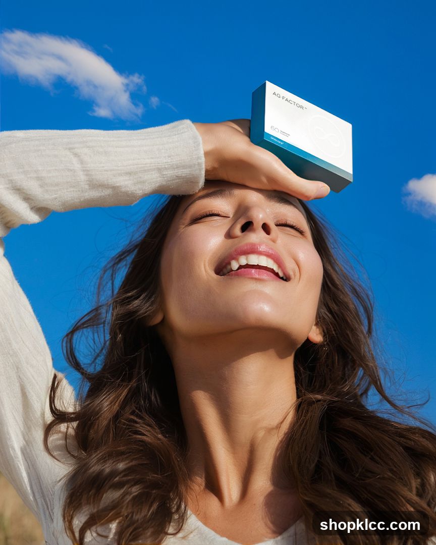 Woman holding a product box