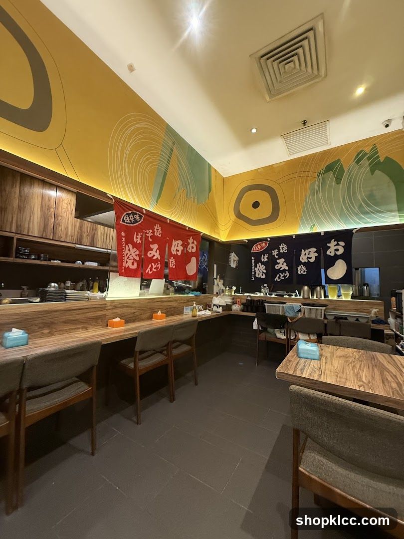 Restaurant Interior with Japanese Banners