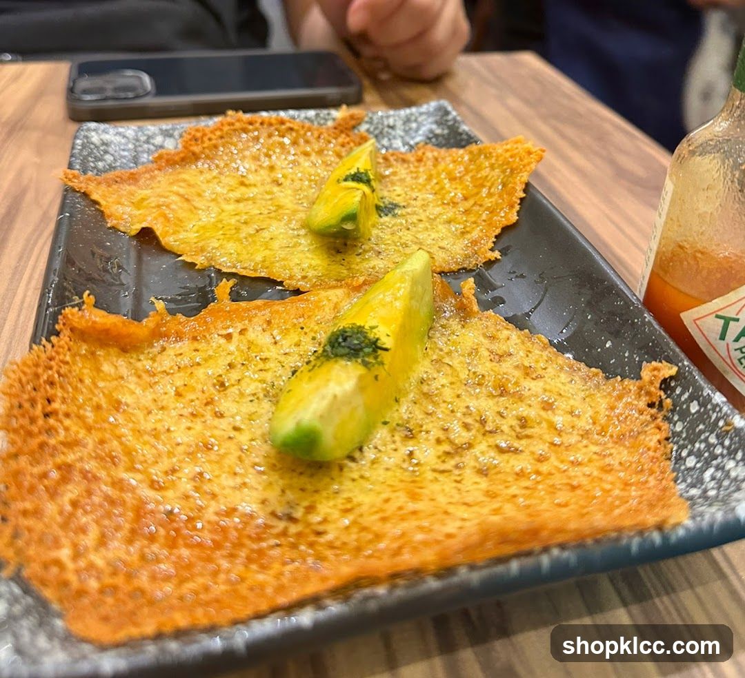 Crispy Cheese Crackers with Avocado