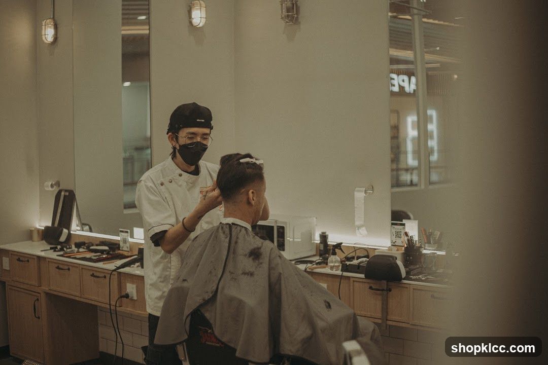 Barber giving a haircut