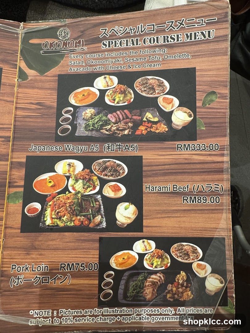 SPECIAL COURSE MENU
