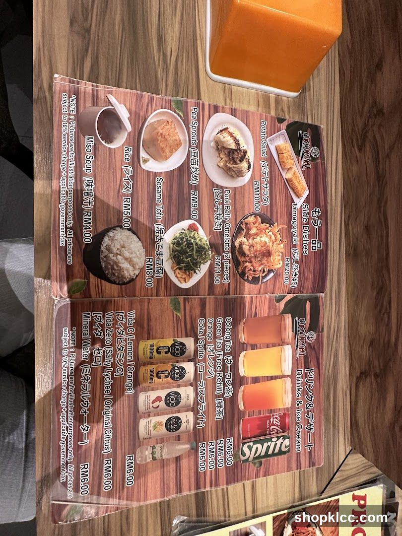 OKONOMI Menu